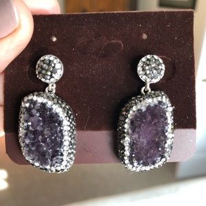 Sterling & amethyst statement earrings